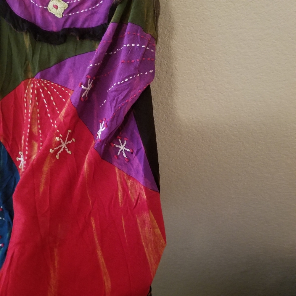 Boho Tie Dye Tank Top. Purple. Red. Black. Summer. Bohemian. - Picture 10 of 15